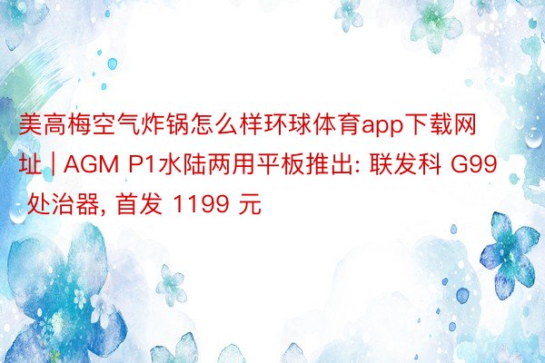 美高梅空气炸锅怎么样环球体育app下载网址 | AGM P1水陆两用平板推出: 联发科 G99 处治器, 首发 1199 元