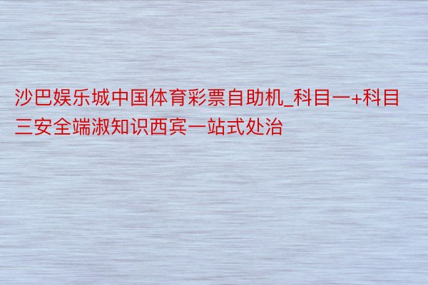 沙巴娱乐城中国体育彩票自助机_科目一+科目三安全端淑知识西宾一站式处治